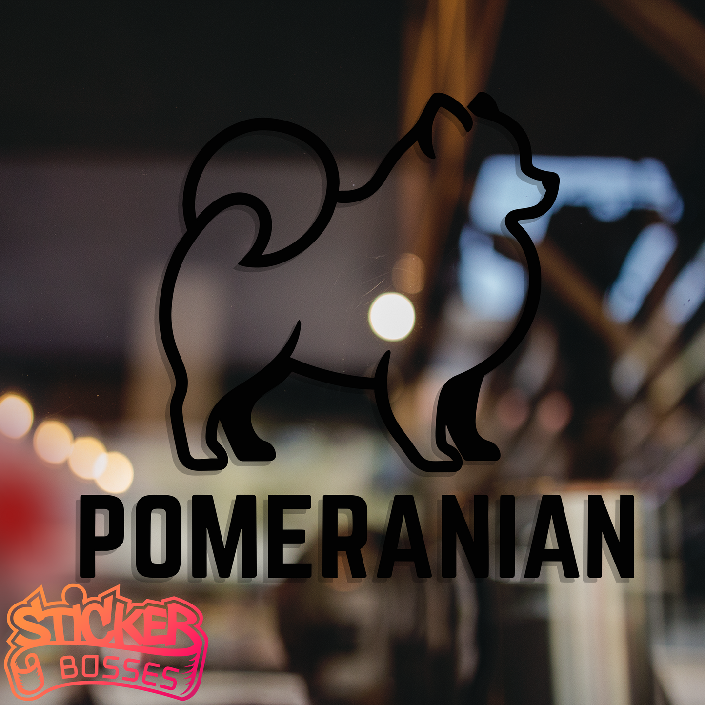 POMERANIAN SHADOW VINYL DECAL